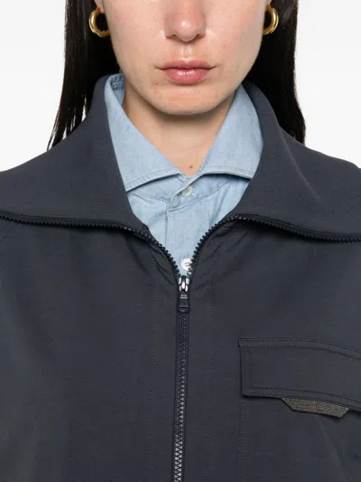 Brunello Cucinelli Cotton Zip Sweatshirt Chest Pocket