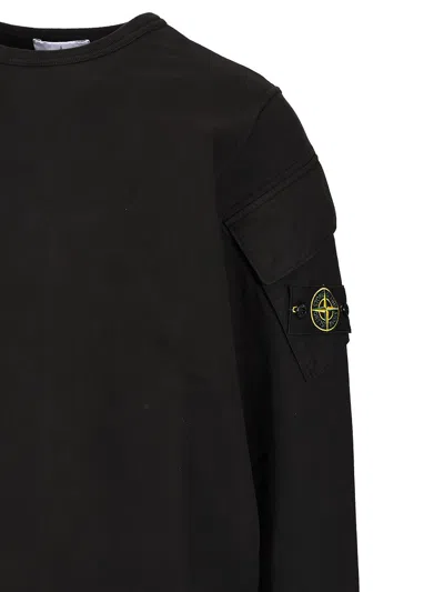 Stone Island Cotton Sweatshirt In Black