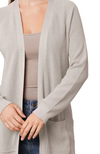 Cyrus Open Front Pocket Cardigan In Gray