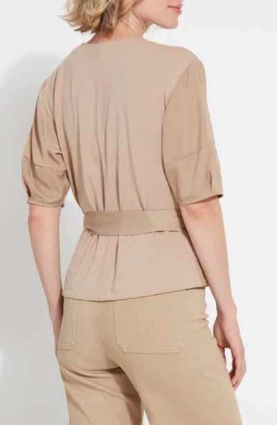 Lyssé Juno Front Tie Wrap Top In Tanned In Brown
