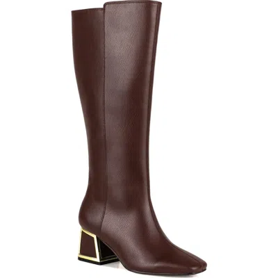 Ninety Union Bridge Block Heel Knee High Boot In Brown