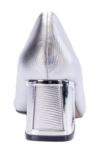 Ninety Union Blink Block Heel Pump In Silver