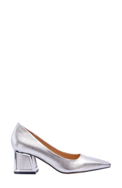 Ninety Union Blink Block Heel Pump In Silver