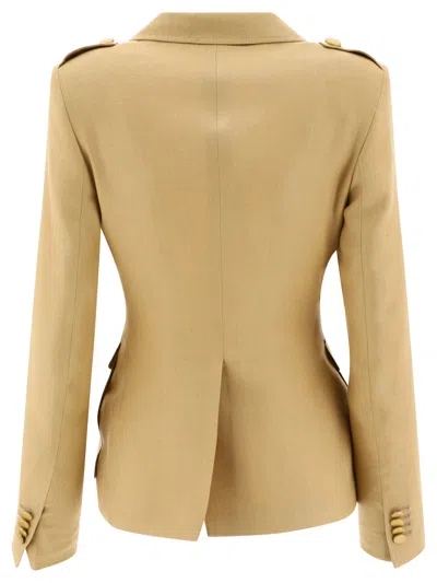 Tagliatore Darlene Double-breasted Linen Blazer In Neutral