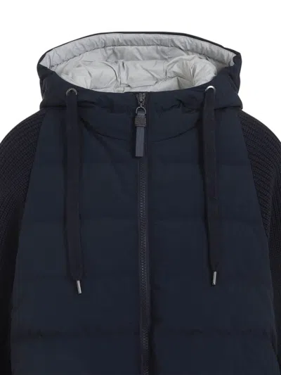 Brunello Cucinelli Short Down Jacket In Blue