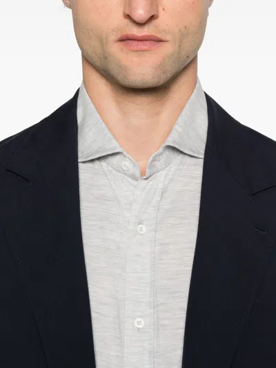 Brunello Cucinelli Men Silk And Cotton Blend Shirt In White