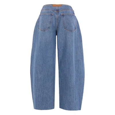 Alexander Wang Jeans Dalla Gamba Ampia In Denim Donna