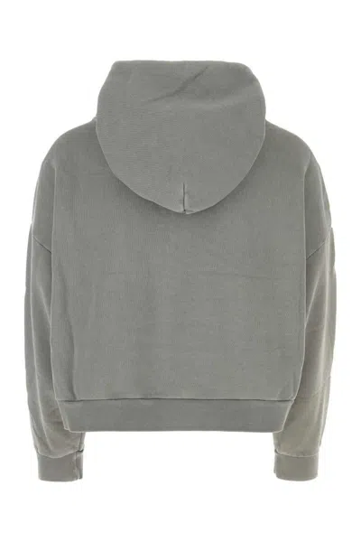 Entire Studios Grey Cotton Oversize Sweatshirt In Gray