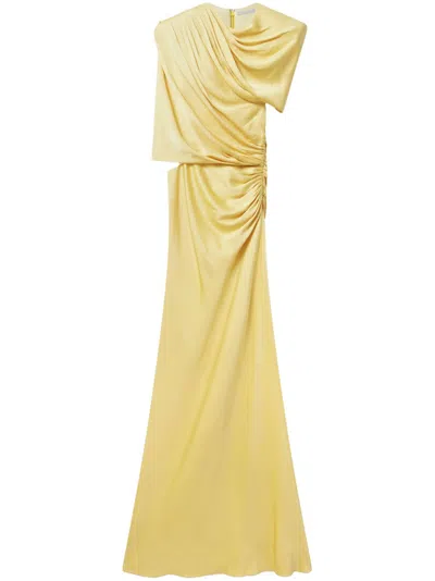 Stella Mccartney Draped One Shoulder Maxi Dress In Yellow