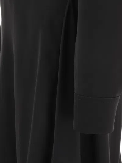 Jil Sander Logo Patch Midi Dress In Black