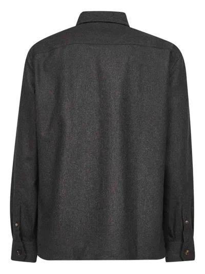 Brunello Cucinelli Patch-pocket Buttoned Shirt In Brown