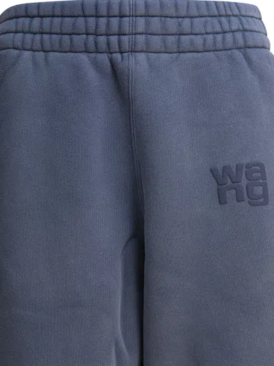 Alexander Wang Essential Terry Classic Sweatpant Puff Paint Logo Trousers Blue In Blue