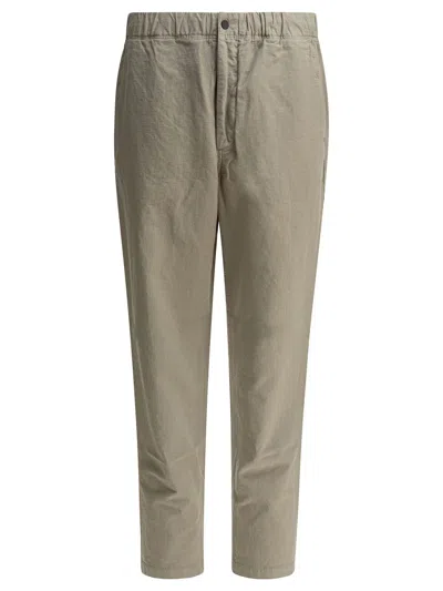 Norse Projects Ezra Relaxed Cotton Linen Trouser Trousers Green In Green