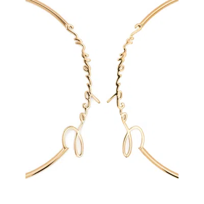Jacquemus Logo-lettering Hoop Earrings In Gold