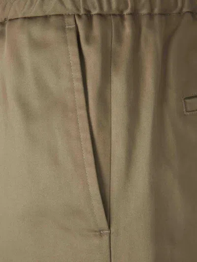 Ami Alexandre Mattiussi Khaki Cotton Elasticated Waist Shorts In Neutral