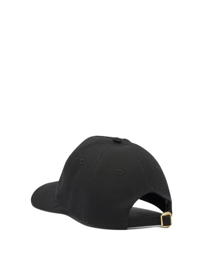 Valentino Cotton Baseball Cap With Embroidery And Curved Brim In Black