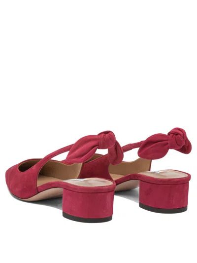 Aquazzura Very Bow Tie 35 Suede Slingback Pumps