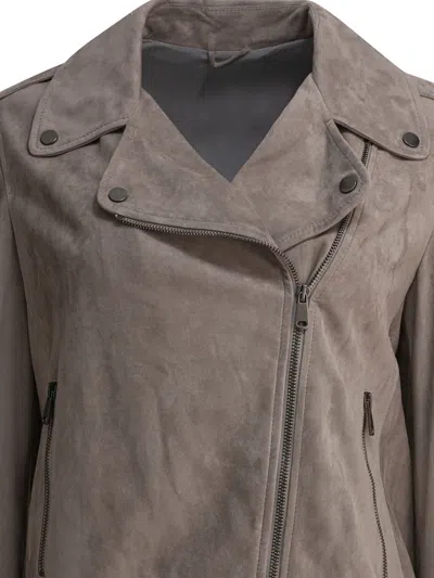 Brunello Cucinelli Suede Zip-up Biker Jacket