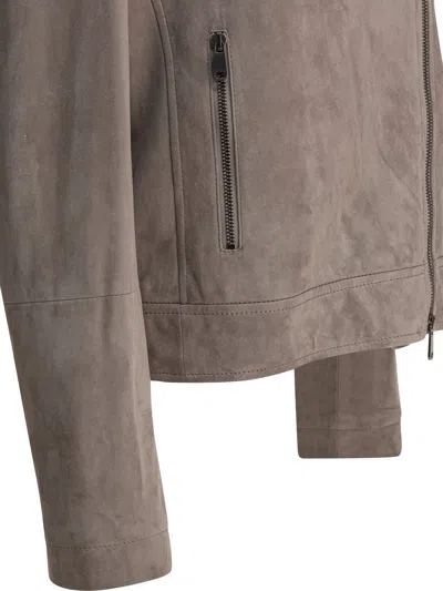 Brunello Cucinelli Suede Zip-up Biker Jacket