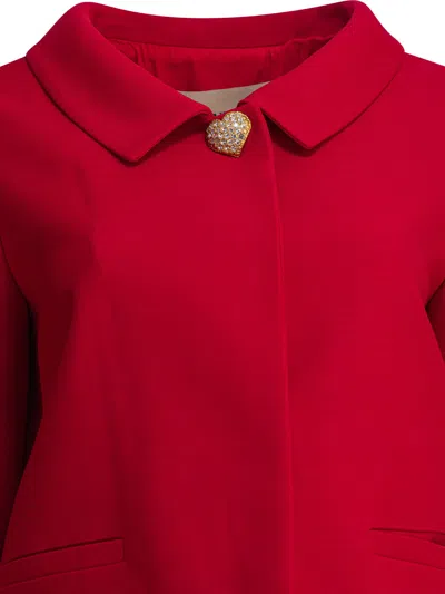 Valentino Womens Paris Heart-button Relaxed-fit Wool And Silk Jacket In Red