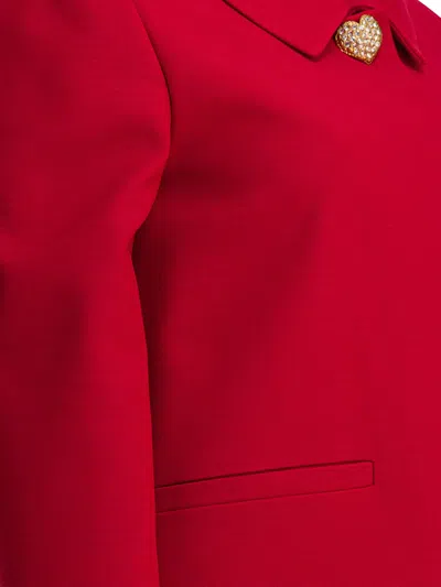Valentino Womens Paris Heart-button Relaxed-fit Wool And Silk Jacket In Red