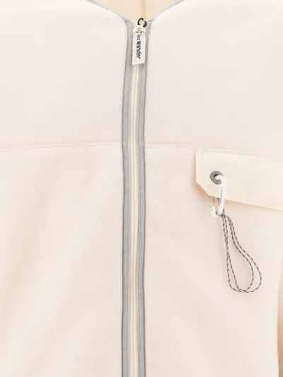 And Wander Textured Fleece Jacket With Full Zip In Neutral