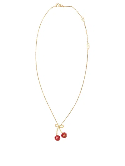 Valentino Pearls And Heart Necklace Jewelry White In Gold