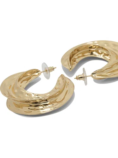 Self-portrait Wing-shaped Hoop Earrings In Gold