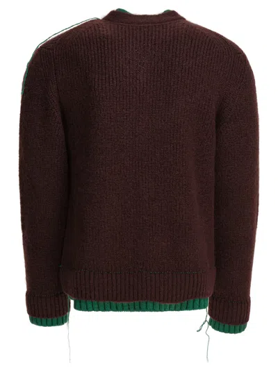 Sacai Cardigan Contrast Trim Wool Blend