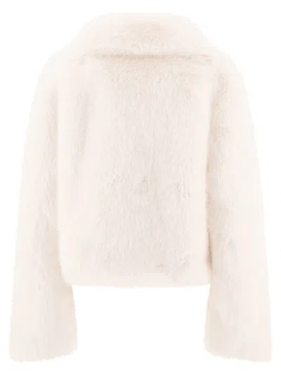 Bb Couture Koons Double-breasted Faux Fur Coat In Neutral