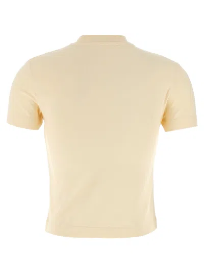Jacquemus Gros Grain Crew Neck Cotton Blend Top In Neutral