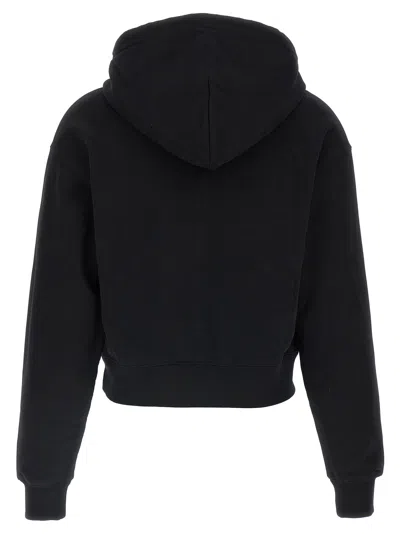 Jacquemus Le Grosgrain Logo Cotton Fleece Crop Hoodie