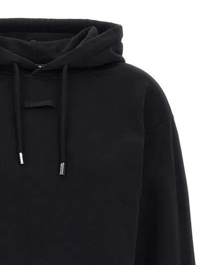 Jacquemus Le Grosgrain Logo Cotton Fleece Crop Hoodie