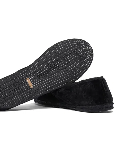 Sentier Di Segantin Roberta Black Loafers In Soft Viscose-cotton Blend