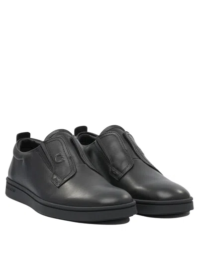 Ferragamo Slip-on Rubber Sole Shoes In Black
