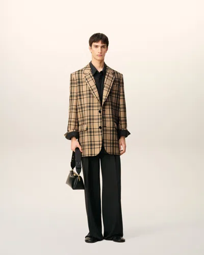 Ami Alexandre Mattiussi Brown Wool Checked Loose Jacket Brown In Multi