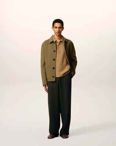 Ami Alexandre Mattiussi Green Wool Boxy Buttoned Jacket Green In Nude