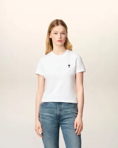 Ami Alexandre Mattiussi Ami Paris Ami De Coeur Tshirt In White