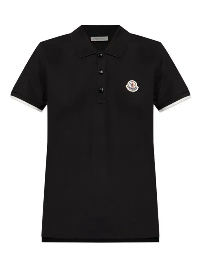 Moncler Logo Patch Cotton Pique Polo Shirt Clothing