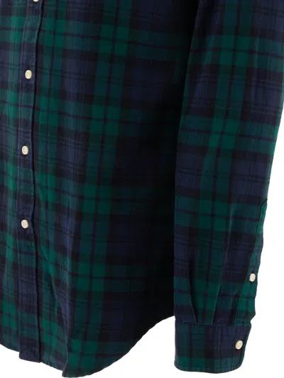 Polo Ralph Lauren Button-down Collar Logo-embroidered Checked Brushed-cotton Oxford Shirt In Green