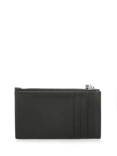 Alexander Mcqueen Debossed-logo Zipped Cardholder In Black