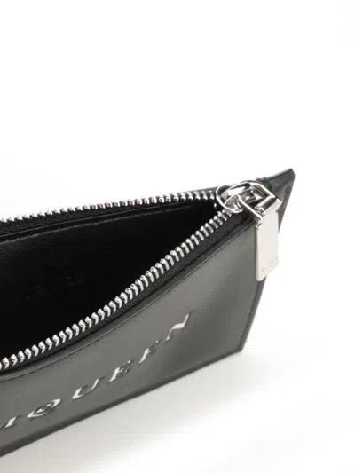 Alexander Mcqueen Debossed-logo Zipped Cardholder In Black