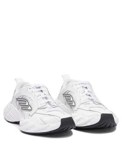 Balenciaga White Cowskin And Polyester Monday Shoe Sneakers In White