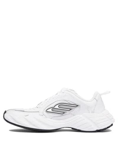 Balenciaga White Cowskin And Polyester Monday Shoe Sneakers In White