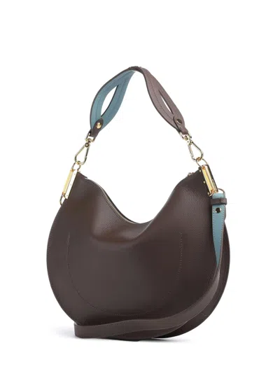 Coccinelle Half-moon Zip-top Bag In Brown