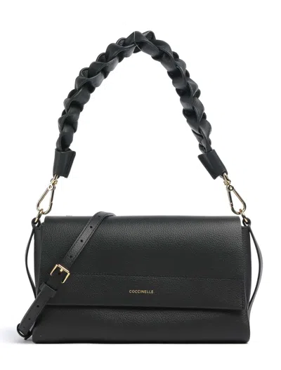 Coccinelle Boheme Grana Double Shoulder Bag In Black