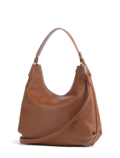 Coccinelle Rebekka Zip-up Shoulder Bag In Brown