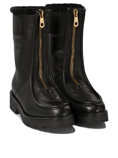Ferragamo Woman Ankle Boots Black Size 8 Shearling In Black