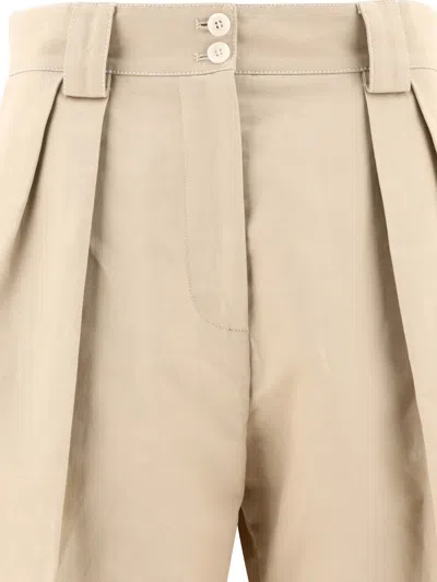 Ines De La Fressange Pleated Cotton-linen Blend Shorts