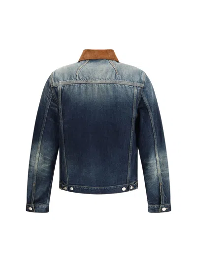 Alexander Mcqueen Trucker Jacket In Blue